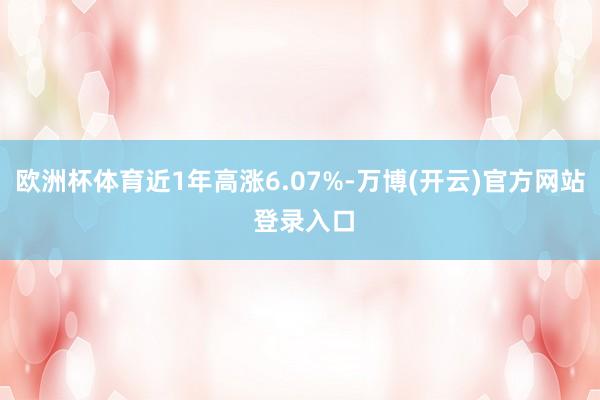 欧洲杯体育近1年高涨6.07%-万博(开云)官方网站 登录入口
