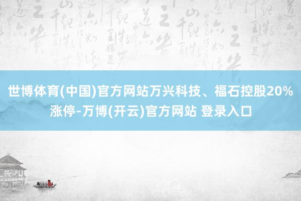 世博体育(中国)官方网站万兴科技、福石控股20%涨停-万博(开云)官方网站 登录入口
