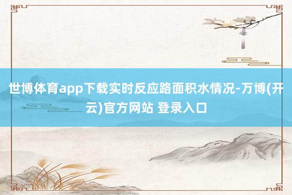 世博体育app下载实时反应路面积水情况-万博(开云)官方网站 登录入口