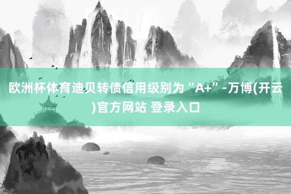 欧洲杯体育迪贝转债信用级别为“A+”-万博(开云)官方网站 登录入口