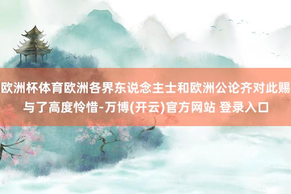欧洲杯体育欧洲各界东说念主士和欧洲公论齐对此赐与了高度怜惜-万博(开云)官方网站 登录入口