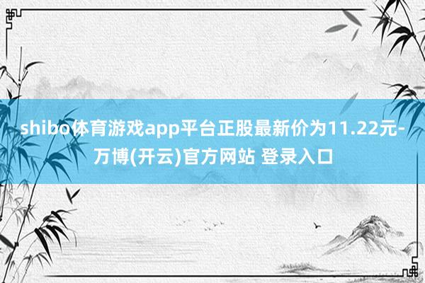 shibo体育游戏app平台正股最新价为11.22元-万博(开云)官方网站 登录入口
