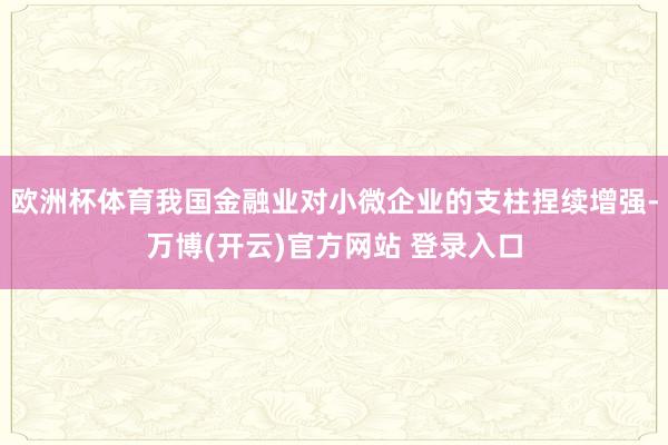 欧洲杯体育我国金融业对小微企业的支柱捏续增强-万博(开云)官方网站 登录入口