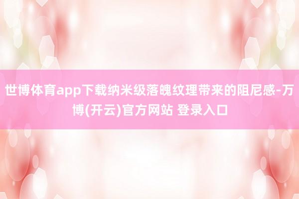 世博体育app下载纳米级落魄纹理带来的阻尼感-万博(开云)官方网站 登录入口
