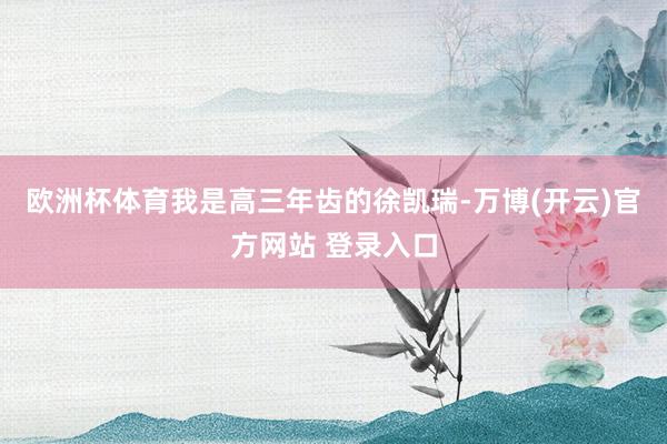 欧洲杯体育我是高三年齿的徐凯瑞-万博(开云)官方网站 登录入口