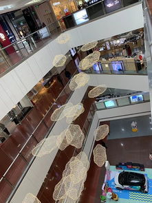 大型商場中庭天井led云朵造型吊飾定制工廠銘星燈飾